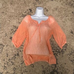Banana Republic Peach Sheer Blouse